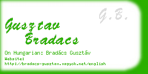 gusztav bradacs business card